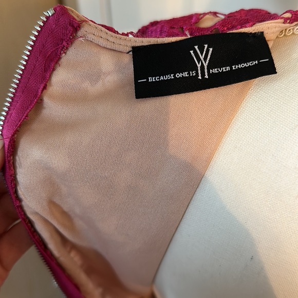 Women's Sleeveless Lace Floral -Cocktail. Knee  Length for Party. Pink.Size L. - Picture 11 of 16